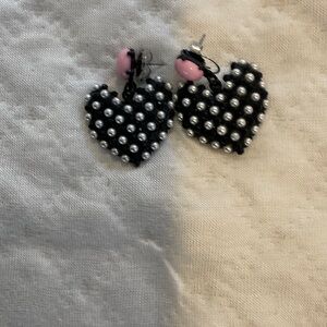 Heart Shaped Pearl Studded Earrings
